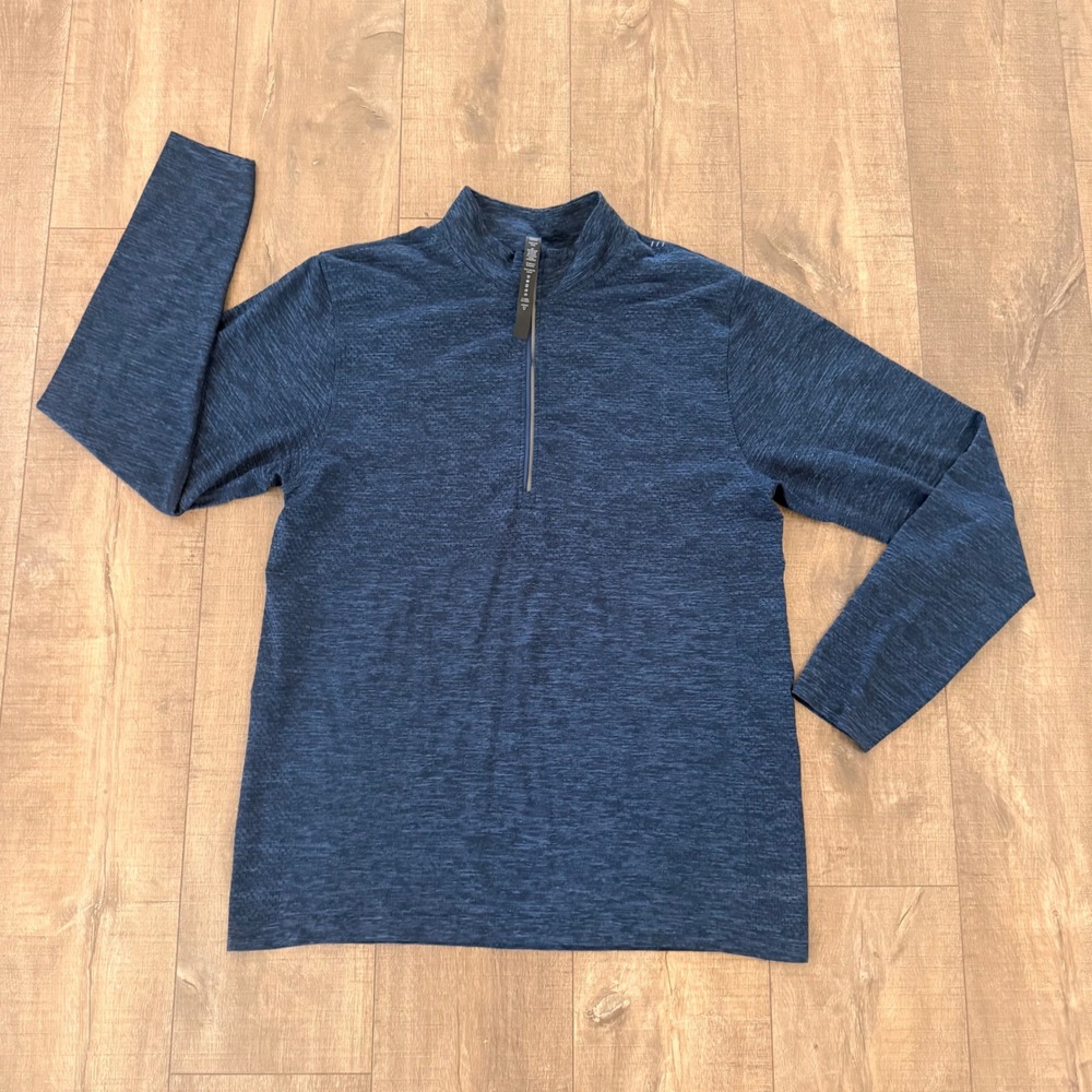 Lululemon Metal Vent Tech 1/2 Zip Men XL Navy Blue Gorpcore Heathered Pullover
